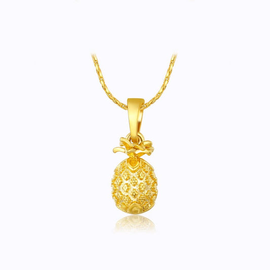 Plated Pineapple Pendant Necklace