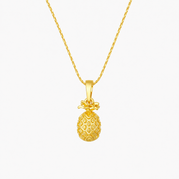 Plated Pineapple Pendant Necklace